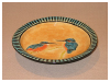 A Bali stoneware deep plate, decorated with a pair of kingfishers - second view.