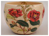 A Bali stoneware high jar, decorated with camellias on cream background - first view