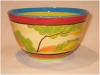 A Bali stonewae high bowl, paintd in Clarice Cliff style decorations - second view.